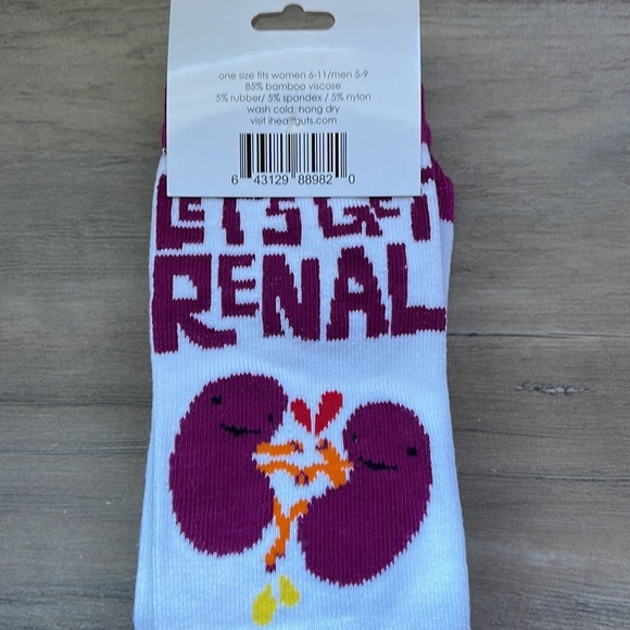 Kidney Funny Novelty Crew Socks - Picture 2 of 2